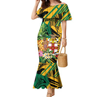 Personalized Jamaica Red-billed Streamertail Family Matching Mermaid Dress and Hawaiian Shirt Pineapple Tropical Style - Wonder Print Shop