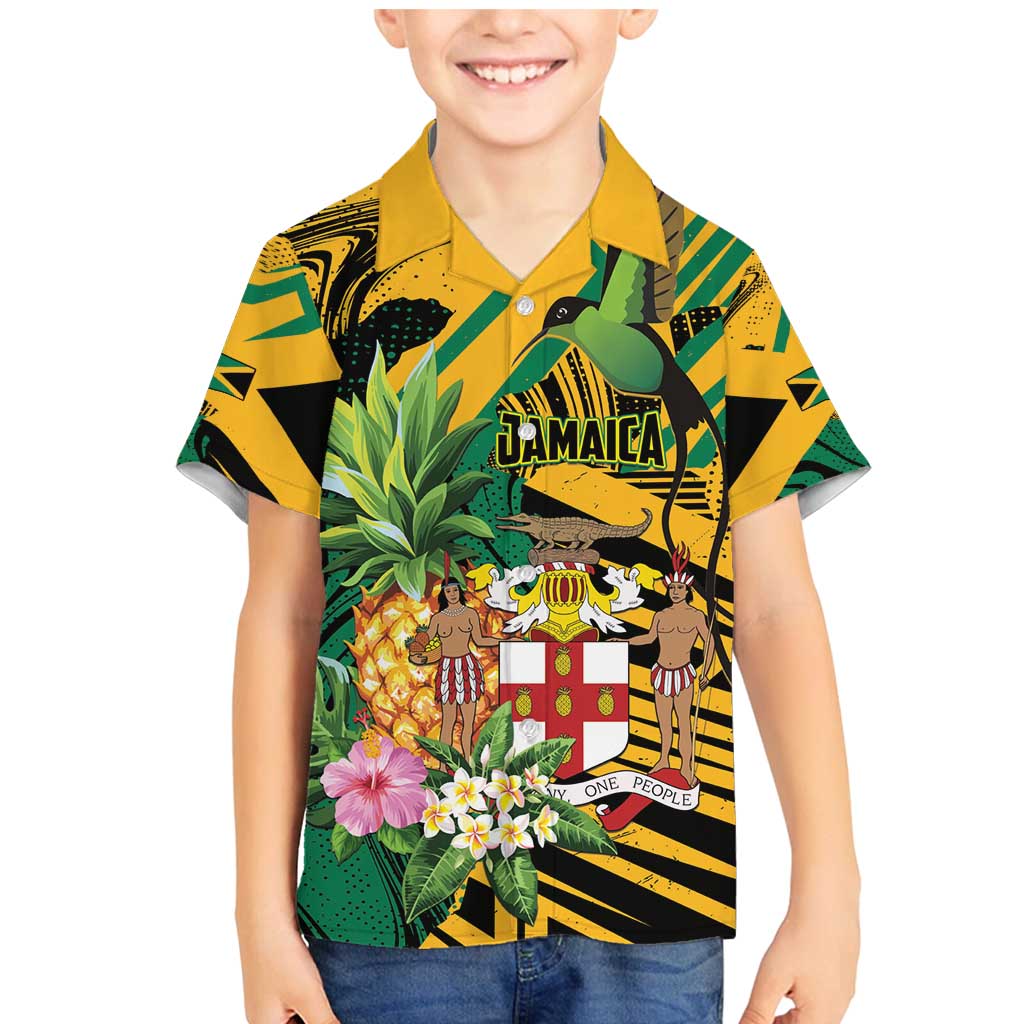 Personalized Jamaica Red-billed Streamertail Family Matching Mermaid Dress and Hawaiian Shirt Pineapple Tropical Style - Wonder Print Shop
