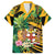 Personalized Jamaica Red-billed Streamertail Family Matching Off The Shoulder Long Sleeve Dress and Hawaiian Shirt Pineapple Tropical Style - Wonder Print Shop