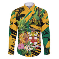 Personalized Jamaica Red-billed Streamertail Family Matching Off Shoulder Short Dress and Hawaiian Shirt Pineapple Tropical Style - Wonder Print Shop