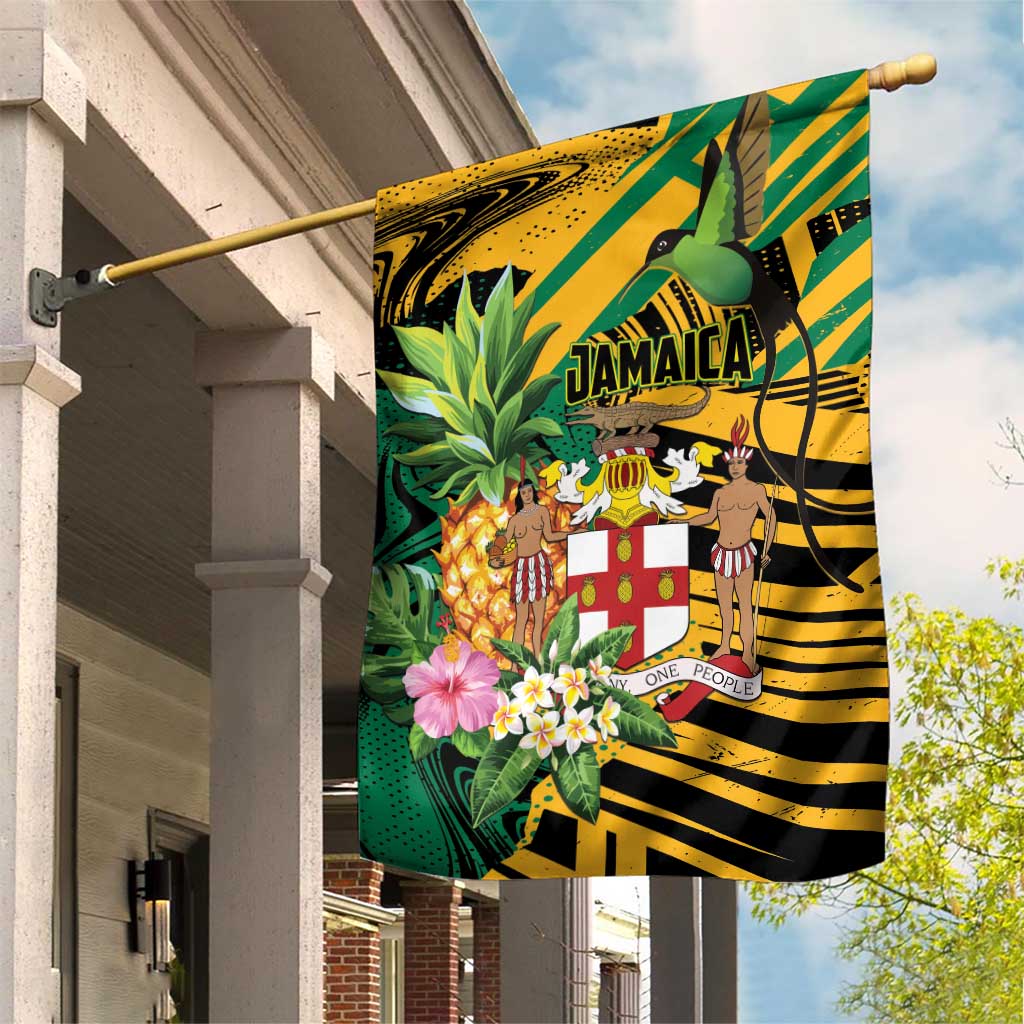 Jamaica Red-billed Streamertail Garden Flag Pineapple Tropical Style - Wonder Print Shop