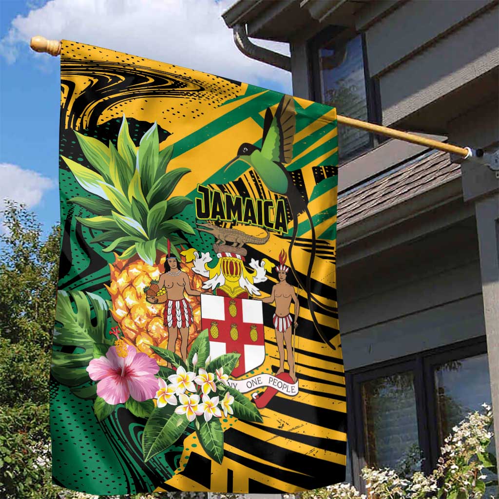 Jamaica Red-billed Streamertail Garden Flag Pineapple Tropical Style - Wonder Print Shop