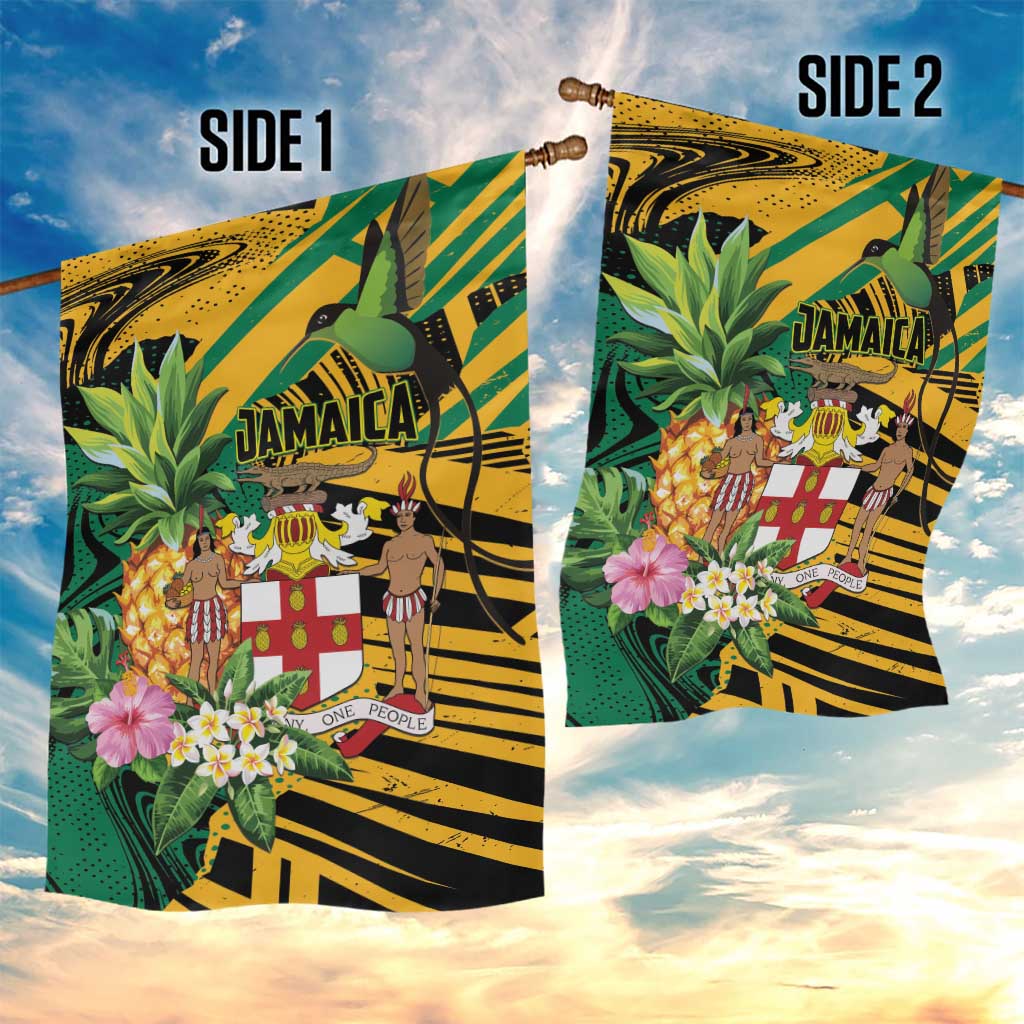 Jamaica Red-billed Streamertail Garden Flag Pineapple Tropical Style - Wonder Print Shop