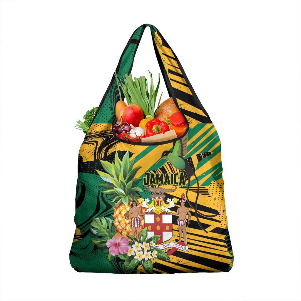 Jamaica Red-billed Streamertail Grocery Bag Pineapple Tropical Style - Wonder Print Shop