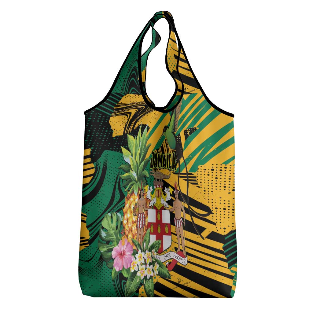Jamaica Red-billed Streamertail Grocery Bag Pineapple Tropical Style - Wonder Print Shop