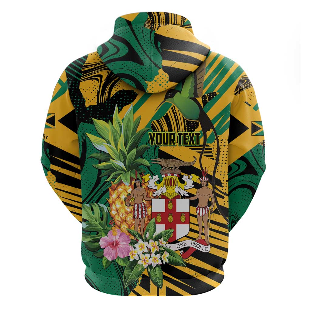 Personalized Jamaica Red-billed Streamertail Hoodie Pineapple Tropical Style - Wonder Print Shop