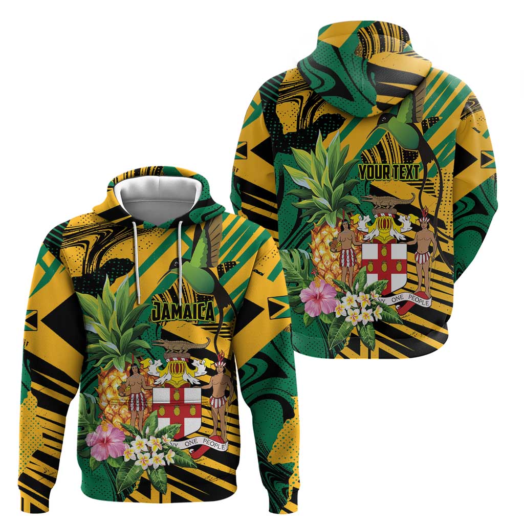 Personalized Jamaica Red-billed Streamertail Hoodie Pineapple Tropical Style - Wonder Print Shop