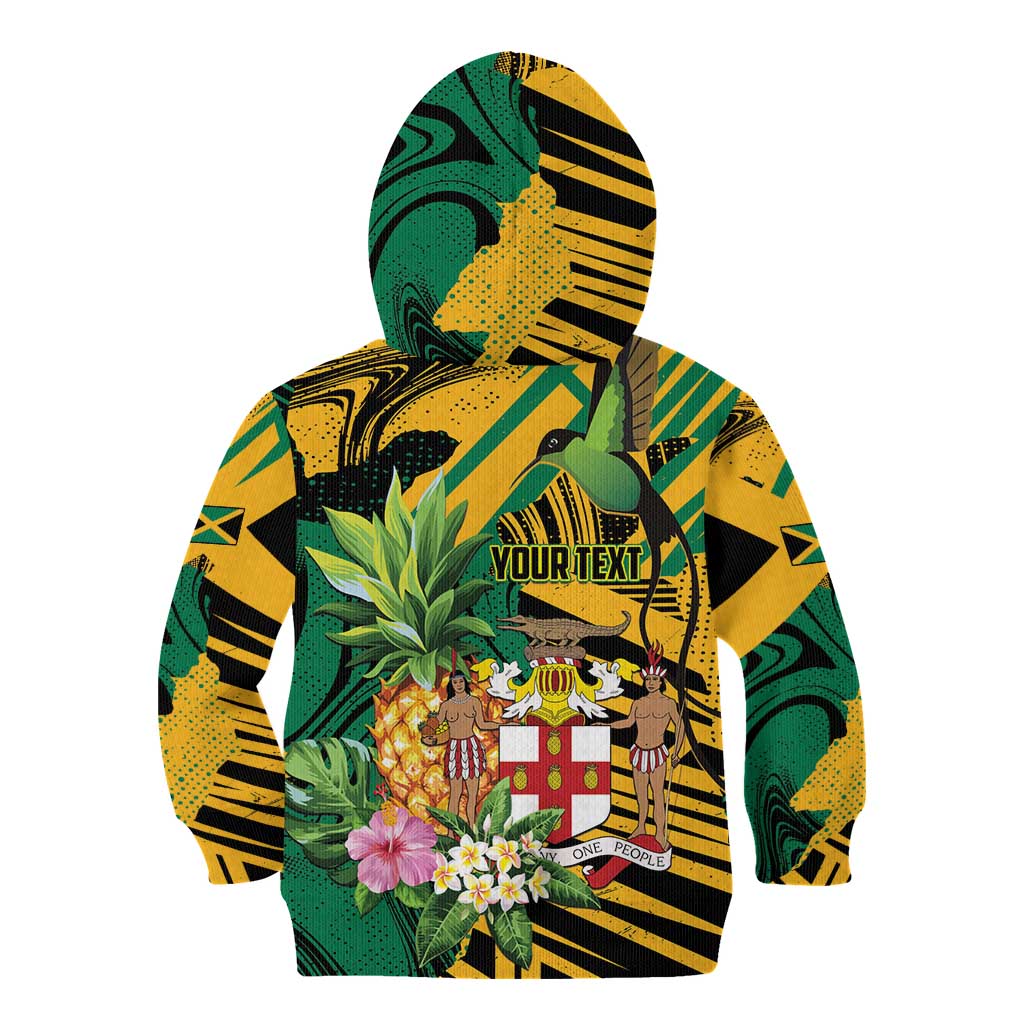 Personalized Jamaica Red-billed Streamertail Kid Hoodie Pineapple Tropical Style - Wonder Print Shop