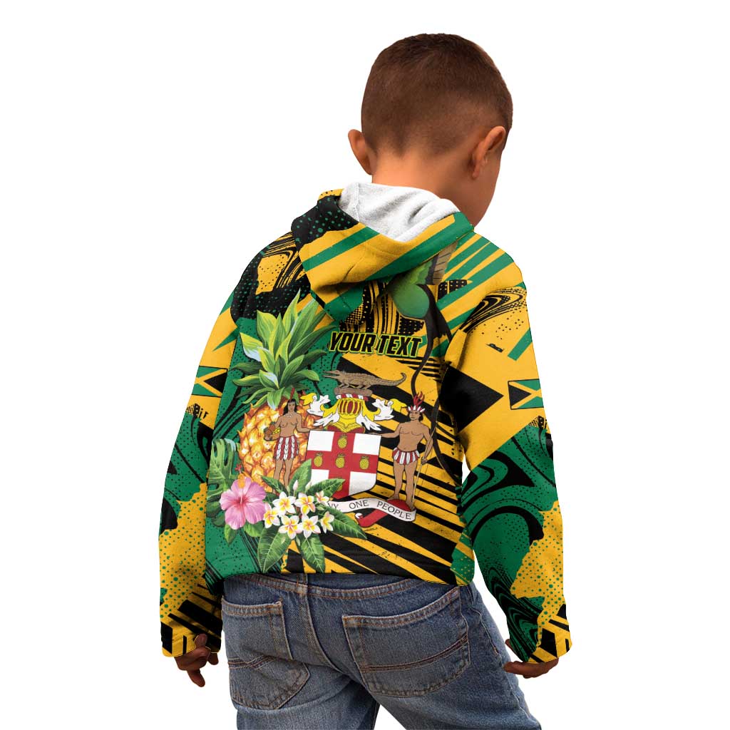 Personalized Jamaica Red-billed Streamertail Kid Hoodie Pineapple Tropical Style - Wonder Print Shop