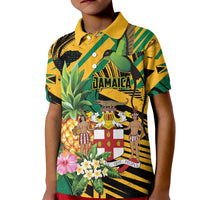 Personalized Jamaica Red-billed Streamertail Kid Polo Shirt Pineapple Tropical Style - Wonder Print Shop
