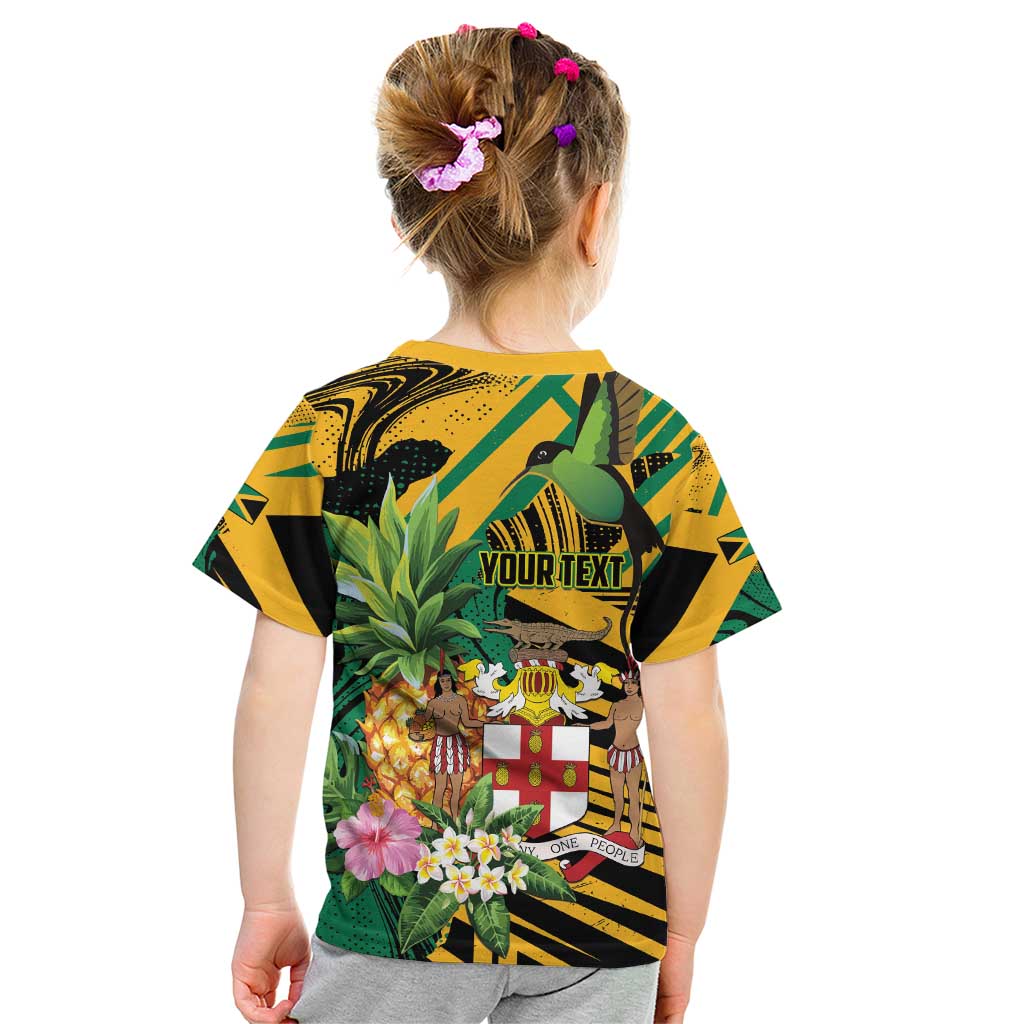 Personalized Jamaica Red-billed Streamertail Kid T Shirt Pineapple Tropical Style - Wonder Print Shop