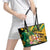 Jamaica Red-billed Streamertail Leather Tote Bag Pineapple Tropical Style - Wonder Print Shop