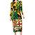 Personalized Jamaica Red-billed Streamertail Long Sleeve Bodycon Dress Pineapple Tropical Style - Wonder Print Shop