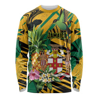 Personalized Jamaica Red-billed Streamertail Long Sleeve Shirt Pineapple Tropical Style - Wonder Print Shop