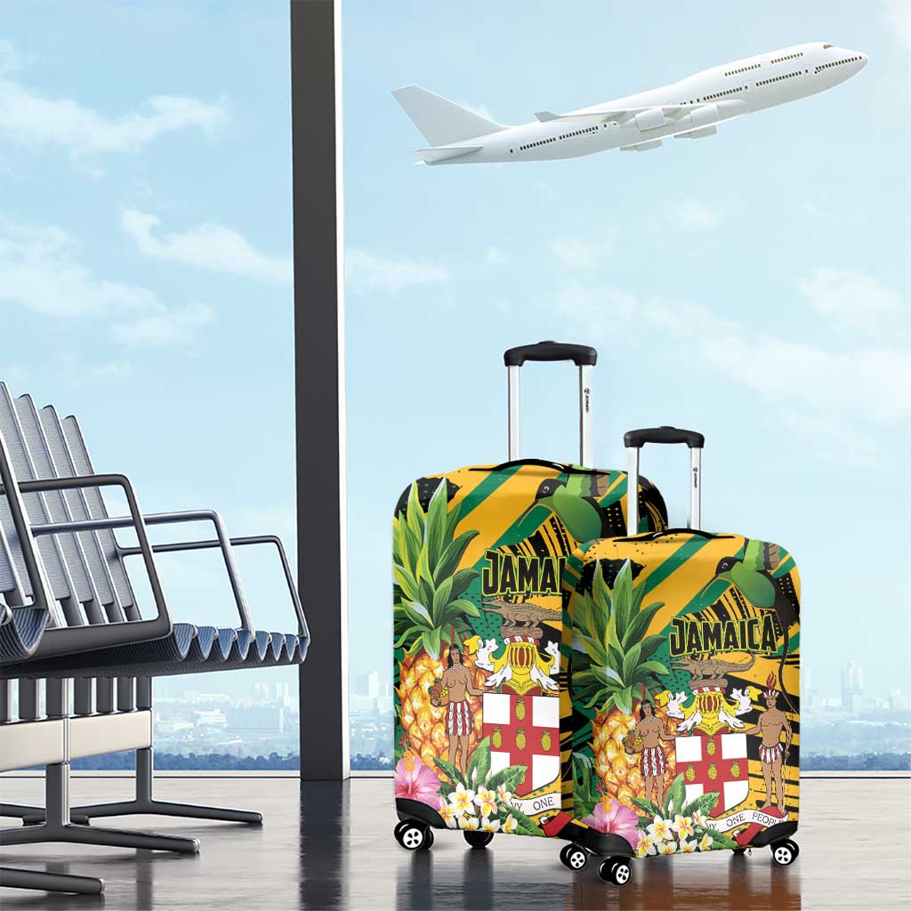Jamaica Red-billed Streamertail Luggage Cover Pineapple Tropical Style - Wonder Print Shop