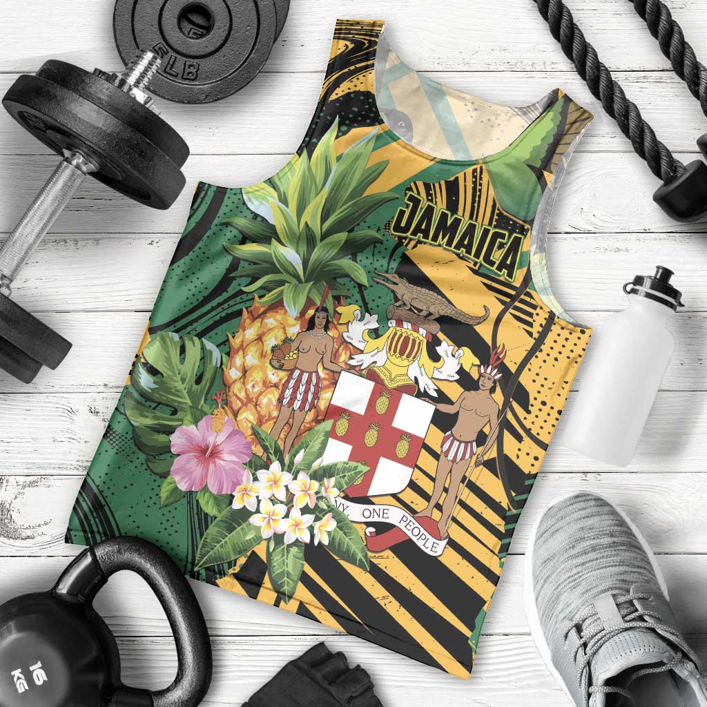 Personalized Jamaica Red-billed Streamertail Men Tank Top Pineapple Tropical Style - Wonder Print Shop