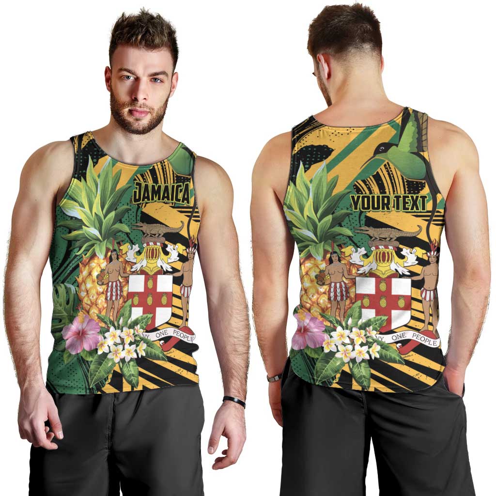 Personalized Jamaica Red-billed Streamertail Men Tank Top Pineapple Tropical Style - Wonder Print Shop