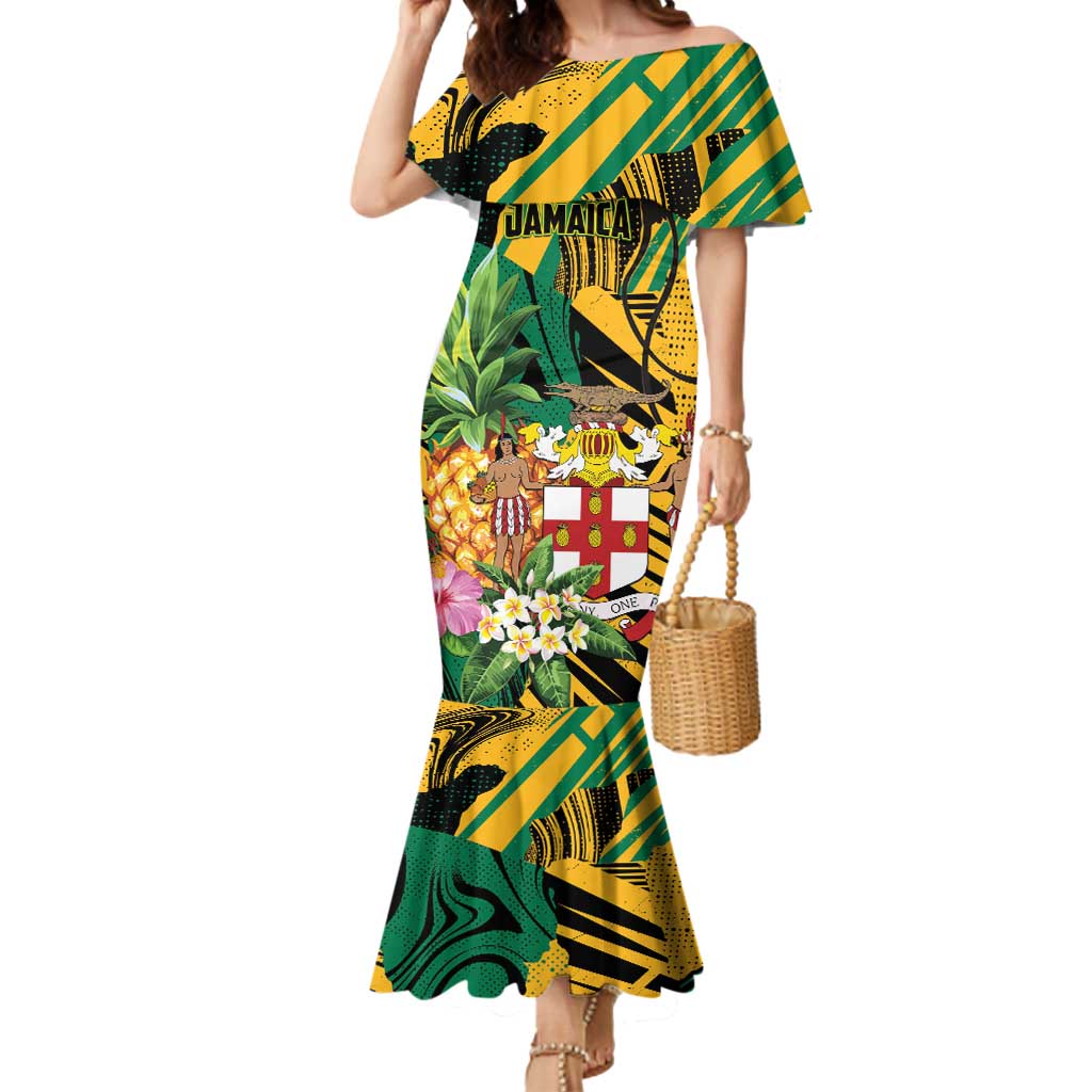 Personalized Jamaica Red-billed Streamertail Mermaid Dress Pineapple Tropical Style - Wonder Print Shop