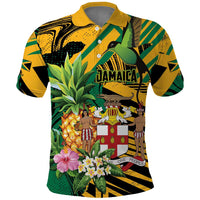 Personalized Jamaica Red-billed Streamertail Polo Shirt Pineapple Tropical Style - Wonder Print Shop