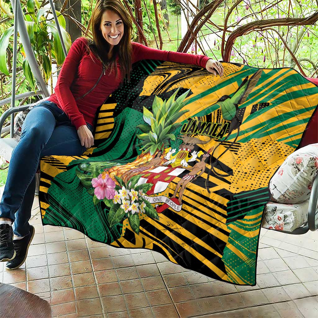 Jamaica Red-billed Streamertail Quilt Pineapple Tropical Style - Wonder Print Shop