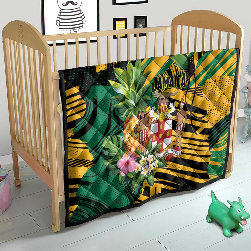 Jamaica Red-billed Streamertail Quilt Pineapple Tropical Style - Wonder Print Shop