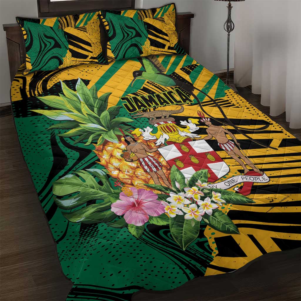 Jamaica Red-billed Streamertail Quilt Bed Set Pineapple Tropical Style - Wonder Print Shop