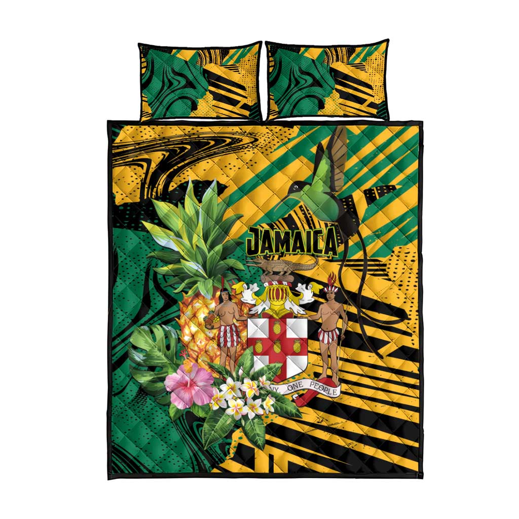 Jamaica Red-billed Streamertail Quilt Bed Set Pineapple Tropical Style - Wonder Print Shop
