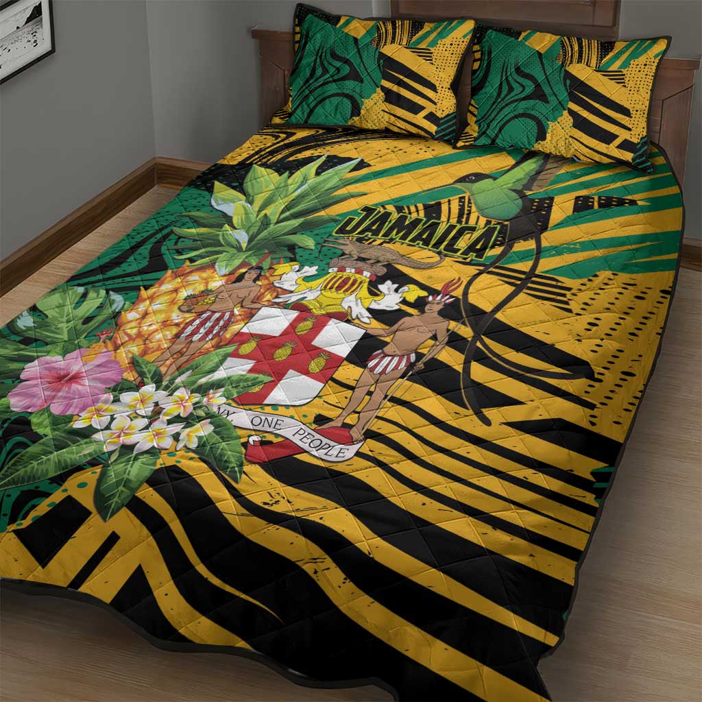 Jamaica Red-billed Streamertail Quilt Bed Set Pineapple Tropical Style - Wonder Print Shop