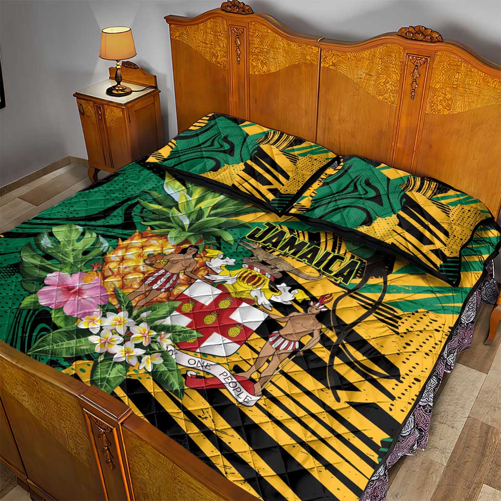Jamaica Red-billed Streamertail Quilt Bed Set Pineapple Tropical Style - Wonder Print Shop