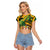 Personalized Jamaica Red-billed Streamertail Raglan Cropped T Shirt Pineapple Tropical Style - Wonder Print Shop