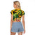 Personalized Jamaica Red-billed Streamertail Raglan Cropped T Shirt Pineapple Tropical Style - Wonder Print Shop