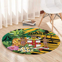 Jamaica Red-billed Streamertail Round Carpet Pineapple Tropical Style - Wonder Print Shop