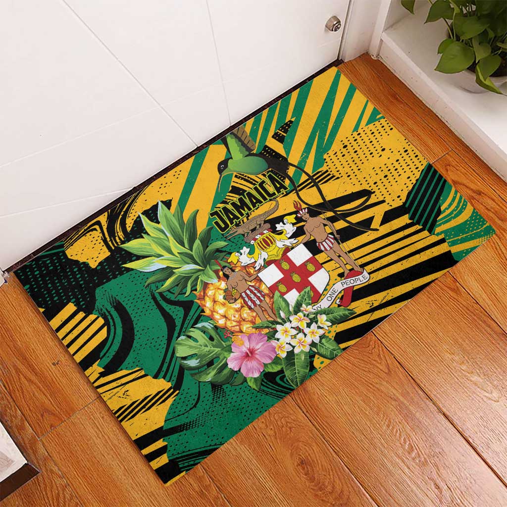 Jamaica Red-billed Streamertail Rubber Doormat Pineapple Tropical Style - Wonder Print Shop