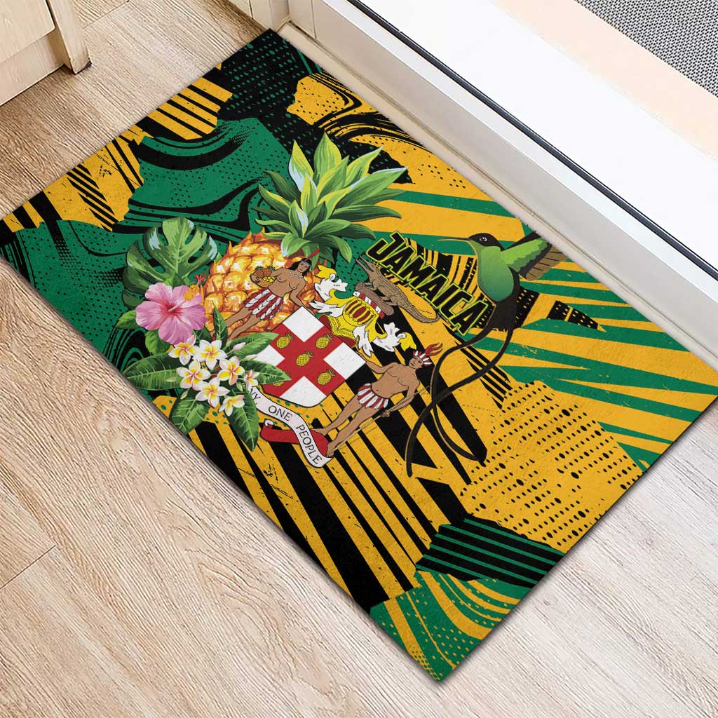 Jamaica Red-billed Streamertail Rubber Doormat Pineapple Tropical Style - Wonder Print Shop