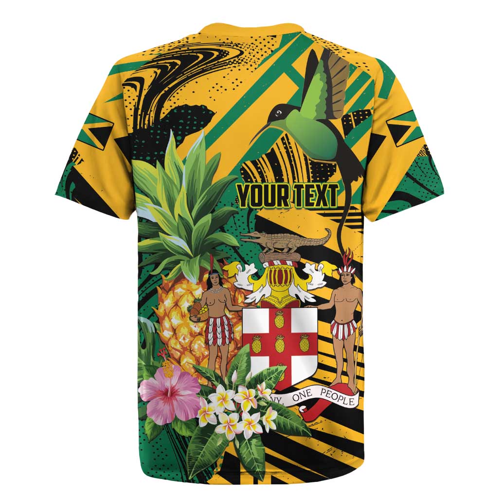 Personalized Jamaica Red-billed Streamertail Rugby Jersey Pineapple Tropical Style - Wonder Print Shop