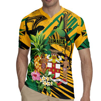 Personalized Jamaica Red-billed Streamertail Rugby Jersey Pineapple Tropical Style - Wonder Print Shop