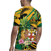 Personalized Jamaica Red-billed Streamertail Rugby Jersey Pineapple Tropical Style - Wonder Print Shop