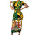 Personalized Jamaica Red-billed Streamertail Short Sleeve Bodycon Dress Pineapple Tropical Style - Wonder Print Shop