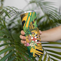 Personalized Jamaica Red-billed Streamertail Skinny Tumbler Pineapple Tropical Style - Wonder Print Shop