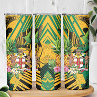Personalized Jamaica Red-billed Streamertail Skinny Tumbler Pineapple Tropical Style - Wonder Print Shop