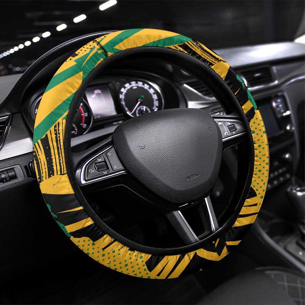 Jamaica Red-billed Streamertail Steering Wheel Cover Pineapple Tropical Style - Wonder Print Shop