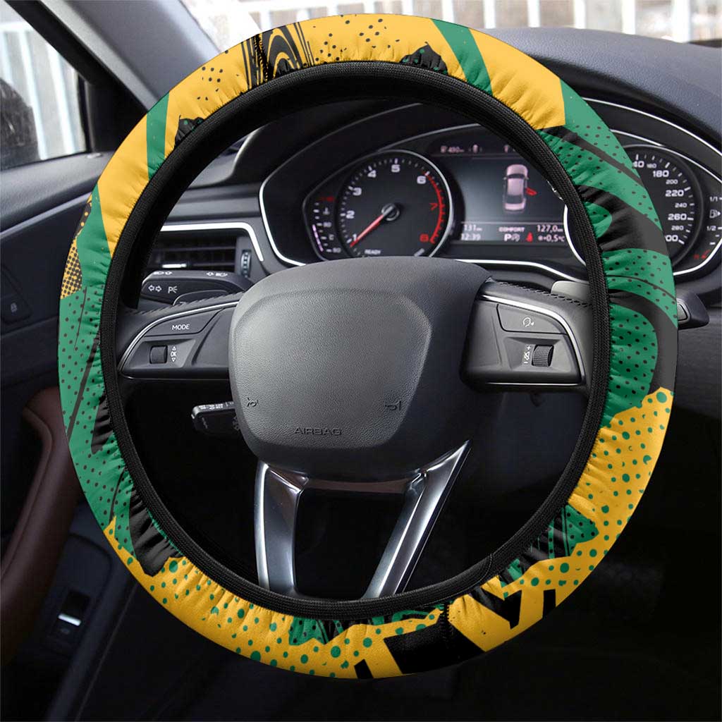 Jamaica Red-billed Streamertail Steering Wheel Cover Pineapple Tropical Style - Wonder Print Shop