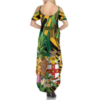 Personalized Jamaica Red-billed Streamertail Summer Maxi Dress Pineapple Tropical Style - Wonder Print Shop