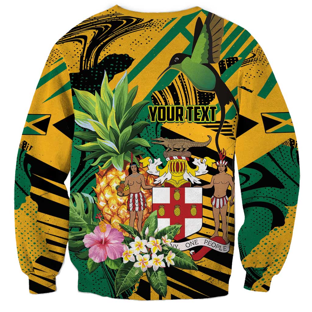 Personalized Jamaica Red-billed Streamertail Sweatshirt Pineapple Tropical Style - Wonder Print Shop