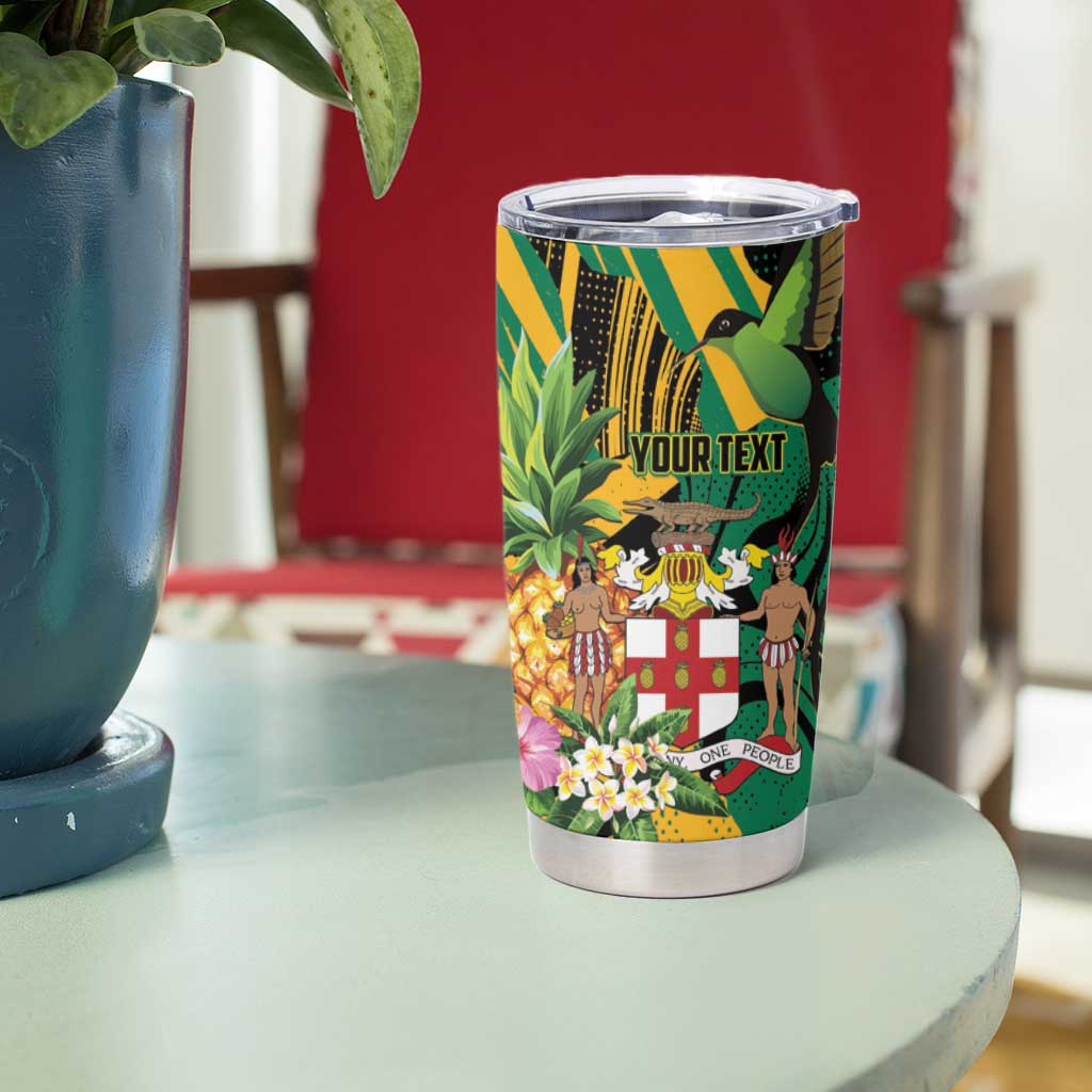Personalized Jamaica Red-billed Streamertail Tumbler Cup Pineapple Tropical Style - Wonder Print Shop