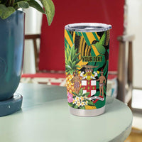 Personalized Jamaica Red-billed Streamertail Tumbler Cup Pineapple Tropical Style - Wonder Print Shop