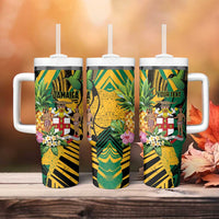 Personalized Jamaica Red-billed Streamertail Tumbler With Handle Pineapple Tropical Style - Wonder Print Shop