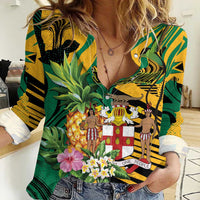 Personalized Jamaica Red-billed Streamertail Women Casual Shirt Pineapple Tropical Style - Wonder Print Shop