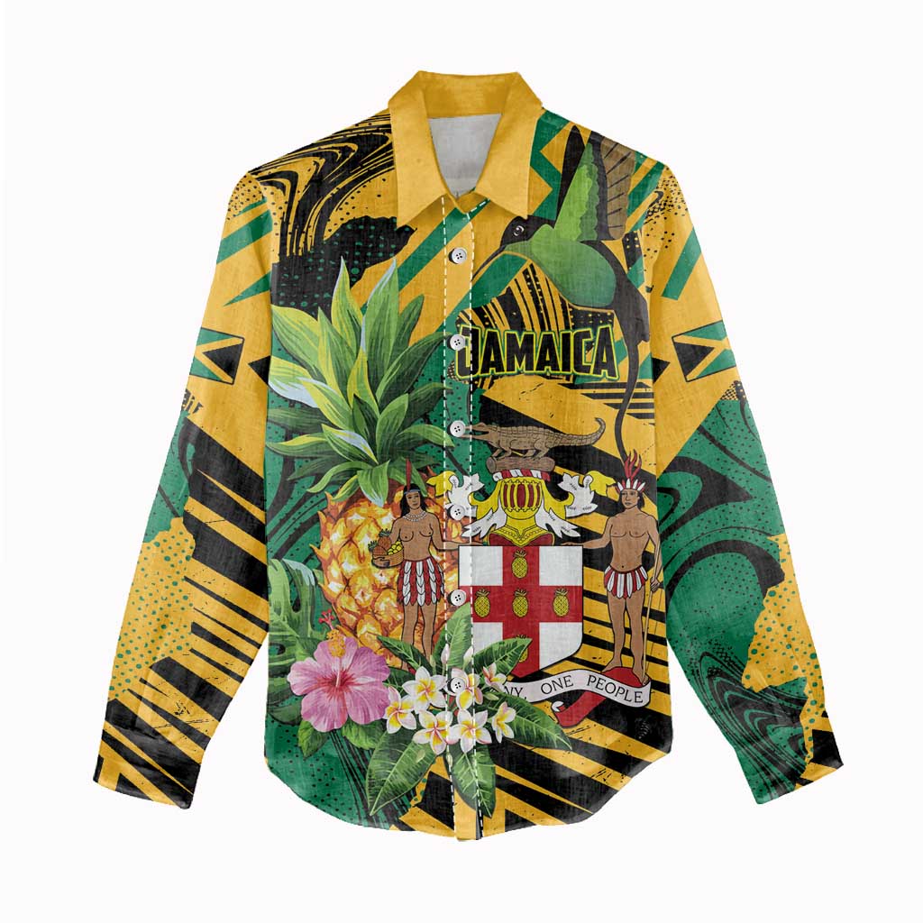 Personalized Jamaica Red-billed Streamertail Women Casual Shirt Pineapple Tropical Style - Wonder Print Shop