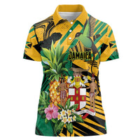 Personalized Jamaica Red-billed Streamertail Women Polo Shirt Pineapple Tropical Style - Wonder Print Shop